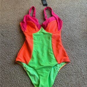 Vetchy Montego Underwire One-Piece Swimsuit  Neon Size Medium